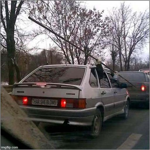 Spear Fishing For Cyclists ? | image tagged in cars,spear,cyclists,dark humour | made w/ Imgflip meme maker