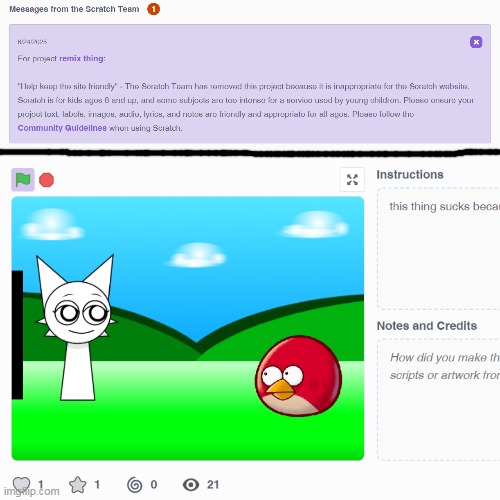scratch wtf you mean my first project had bad shit its just some bald red attacking wenda with Wega?? | made w/ Imgflip meme maker