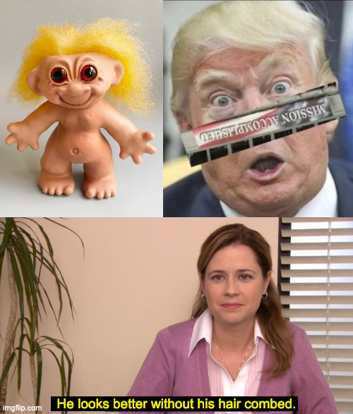 He looks better without his hair combed. | image tagged in memes,they're the same picture | made w/ Imgflip meme maker