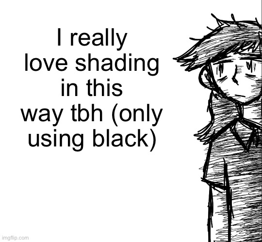 Thousand yard stare Dea | I really love shading in this way tbh (only using black) | image tagged in thousand yard stare dea | made w/ Imgflip meme maker
