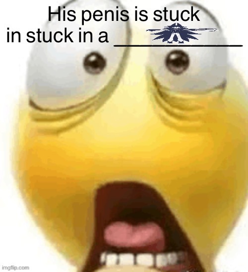 HIS PENIS IS STUCK IN A | image tagged in his penis is stuck in a | made w/ Imgflip meme maker