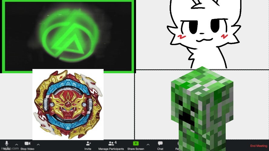 Zoom Meeting | image tagged in zoom meeting,linkin park,beyblade,minecraft,boykisser | made w/ Imgflip meme maker