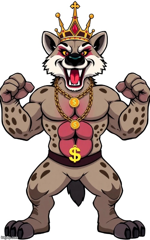 gigachad without cheetos | image tagged in hyena | made w/ Imgflip meme maker