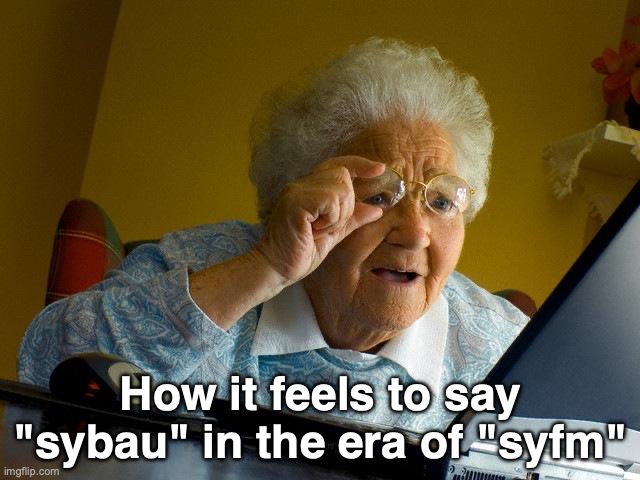 hewwo | How it feels to say "sybau" in the era of "syfm" | image tagged in memes,grandma finds the internet,meme,ha ha tags go brr | made w/ Imgflip meme maker