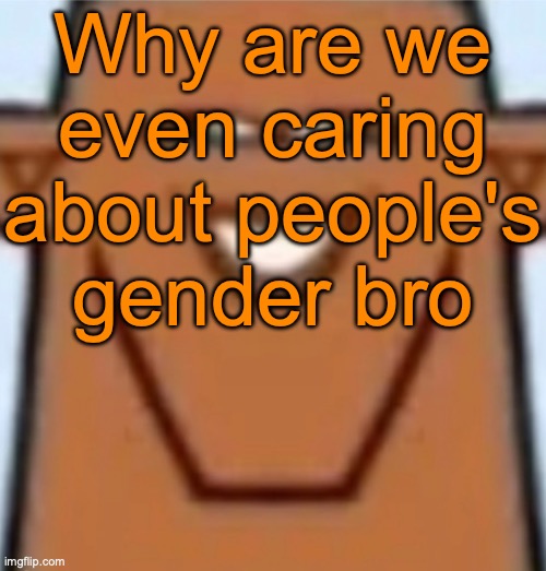 I don't give a flying fuck whether Denji has a hole or a pole, as long as they're chill | Why are we even caring about people's gender bro | image tagged in sped justin | made w/ Imgflip meme maker