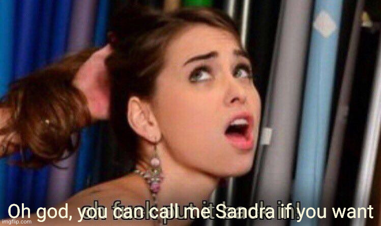 put it back in | Oh god, you can call me Sandra if you want | image tagged in put it back in | made w/ Imgflip meme maker