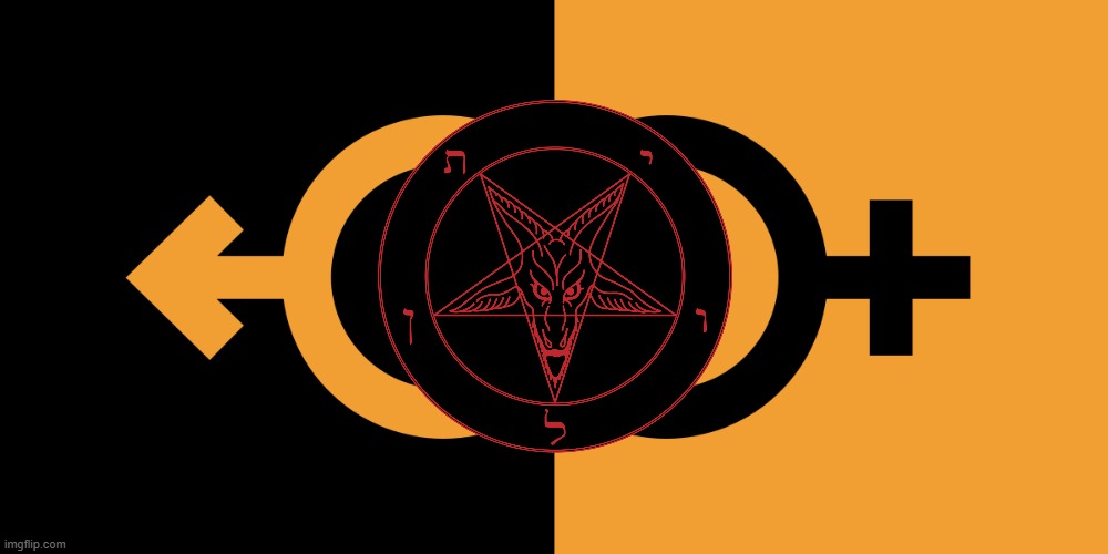 satanic super straight flag | image tagged in satanic,transphobic | made w/ Imgflip meme maker