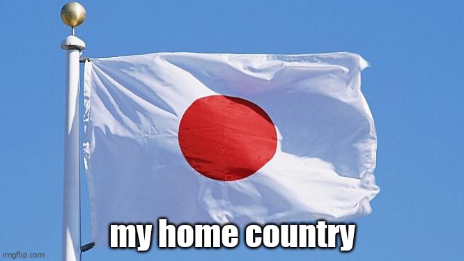Japan flag | my home country | image tagged in japan flag | made w/ Imgflip meme maker