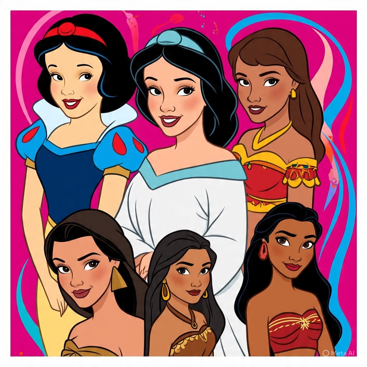 6 Super Hot Princesses Blank Meme Template
