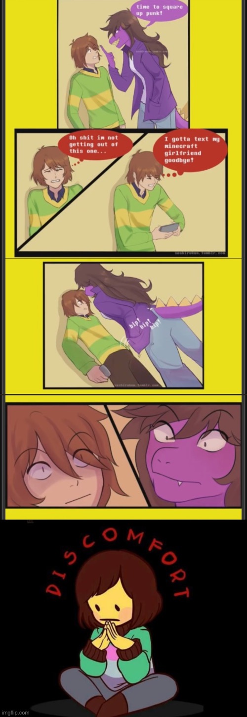 My first comic post to this stream | image tagged in deltarune comic,discomfort,wtf | made w/ Imgflip meme maker