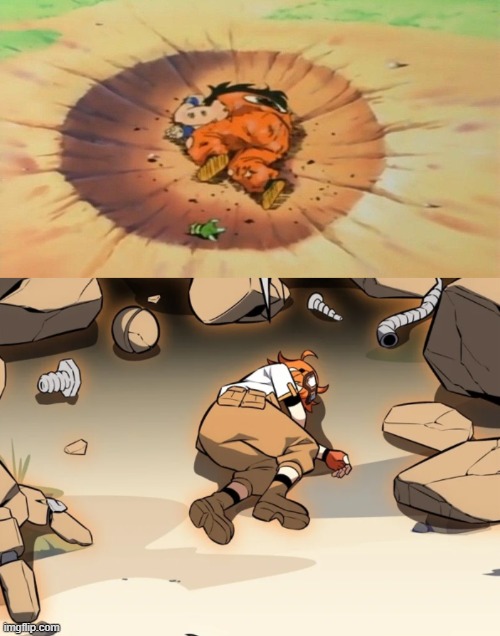 image tagged in yamcha dead | made w/ Imgflip meme maker