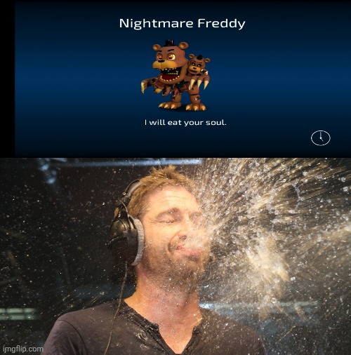 I'm sorry did this randomizer give me an accurate quote for a character- | image tagged in laugh spit | made w/ Imgflip meme maker