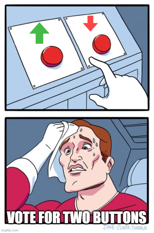 Two Buttons Meme | VOTE FOR TWO BUTTONS | image tagged in memes,two buttons | made w/ Imgflip meme maker