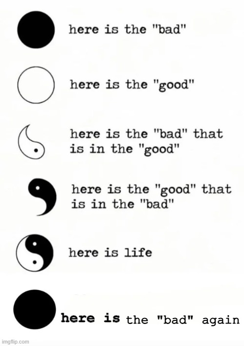 the "bad" again | image tagged in yin yang template | made w/ Imgflip meme maker
