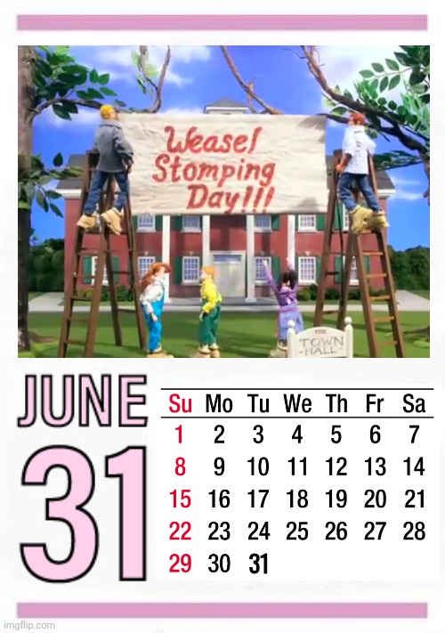 WEASEL STOMPING DAY | 31 | image tagged in weird al yankovic,weasel,stomping,day,june 31 | made w/ Imgflip meme maker