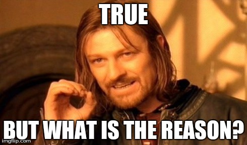 TRUE BUT WHAT IS THE REASON? | image tagged in memes,one does not simply | made w/ Imgflip meme maker