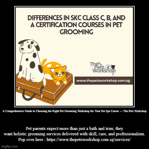 A Comprehensive Guide to Choosing the Right Pet Grooming Workshop for Your Pet Spa Career — The Pets Workshop | Pet parents expect more than | image tagged in funny,demotivationals | made w/ Imgflip demotivational maker
