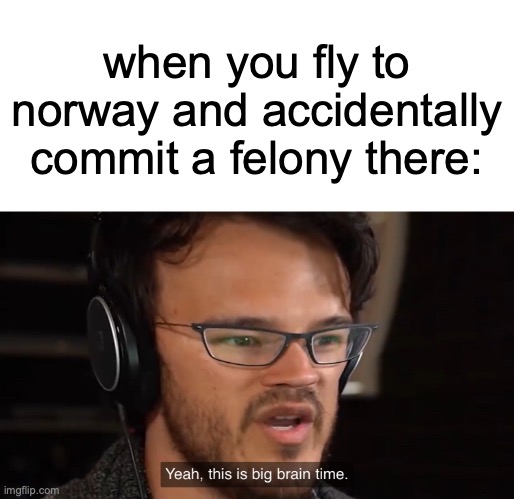 ISTG the prisons look total nice | when you fly to norway and accidentally commit a felony there: | image tagged in yeah this is big brain time,funny,memes,norway,prison,crimes | made w/ Imgflip meme maker