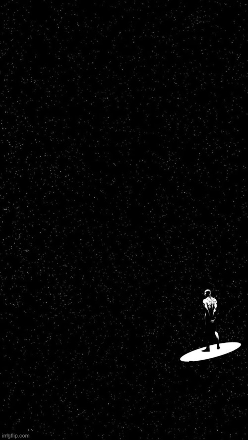 im the only one left here vro | image tagged in silver surfer,home alone | made w/ Imgflip meme maker