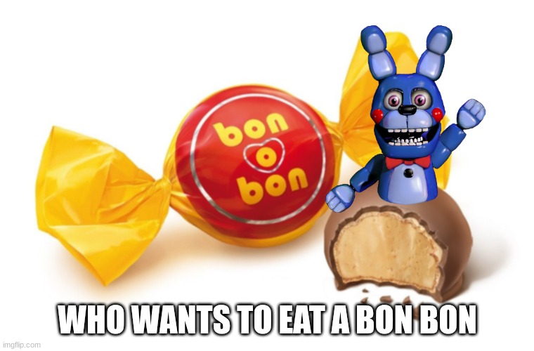 BON BON | WHO WANTS TO EAT A BON BON | image tagged in fnaf sister location,candy,bonnie | made w/ Imgflip meme maker