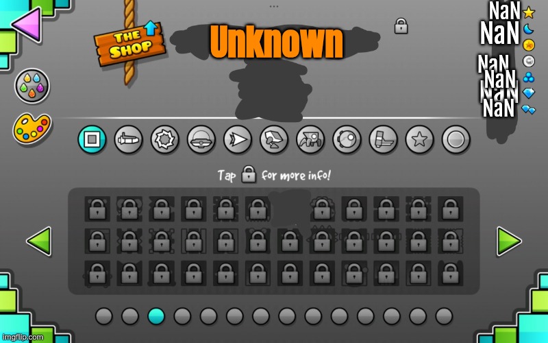 Account not found | NaN; NaN; Unknown; NaN; NaN; NaN; NaN | image tagged in geometry dash info | made w/ Imgflip meme maker