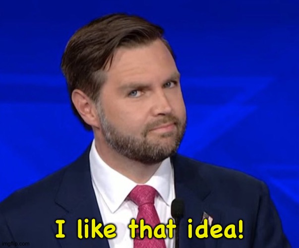JD Vance Lying | I like that idea! | image tagged in jd vance lying | made w/ Imgflip meme maker