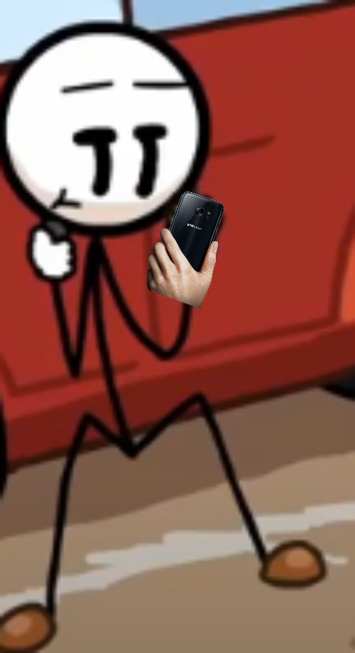 High Quality Henry Stickmin holding a phone Blank Meme Template