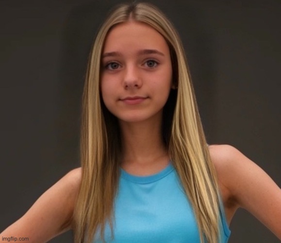 Tank top girl | image tagged in a teenage girl with blue tank top | made w/ Imgflip meme maker