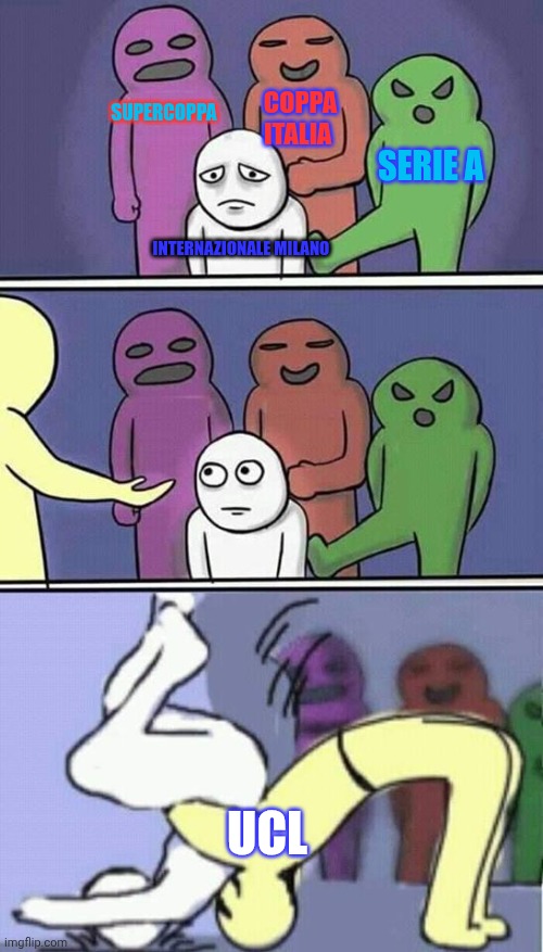 Just not the ideal season. | SUPERCOPPA; COPPA ITALIA; SERIE A; INTERNAZIONALE MILANO; UCL | image tagged in problems stress pain | made w/ Imgflip meme maker