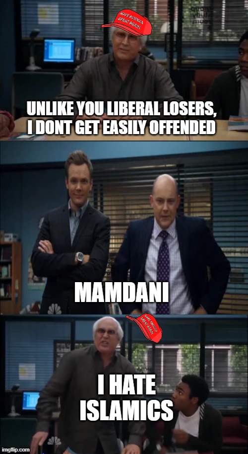Maga is based of stereotypes | UNLIKE YOU LIBERAL LOSERS, I DONT GET EASILY OFFENDED; MAMDANI; I HATE ISLAMICS | image tagged in maga snowflake | made w/ Imgflip meme maker