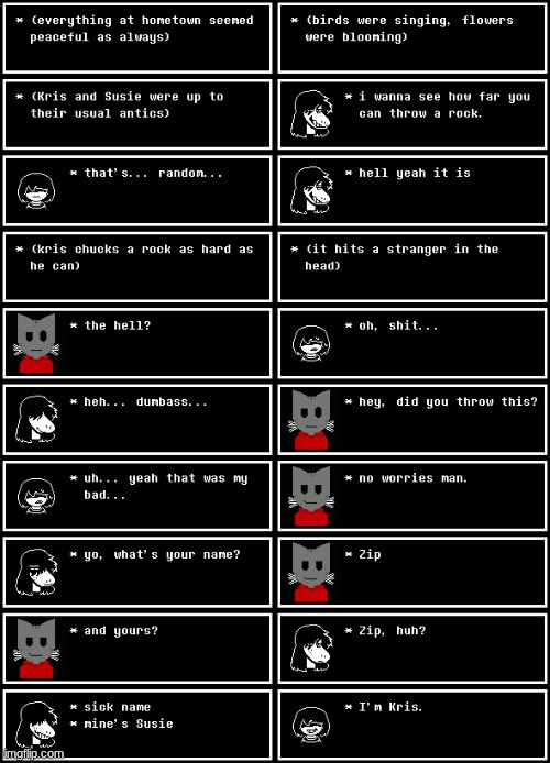 chapter 1, zip meets kris and susie | made w/ Imgflip meme maker
