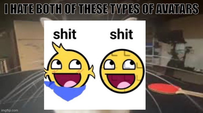 Roblox avatars btw | I HATE BOTH OF THESE TYPES OF AVATARS | image tagged in silly cat | made w/ Imgflip meme maker