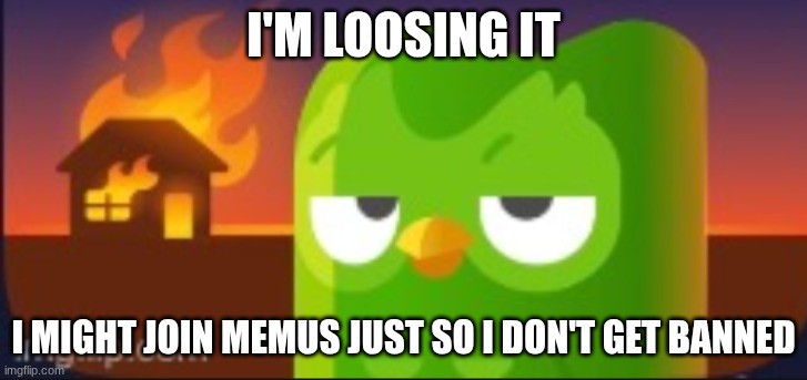 TALK ME OUT OF IT YGTYYBUVTYBG | I'M LOOSING IT; I MIGHT JOIN MEMUS JUST SO I DON'T GET BANNED | image tagged in disaster duo | made w/ Imgflip meme maker