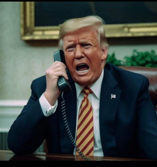 Angry Trump phone call Blank Meme Template