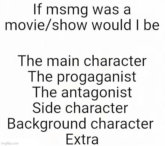 attention grabbing clone | image tagged in if msmg was a movie/show would i be x | made w/ Imgflip meme maker