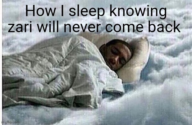 How I Sleep | How I sleep knowing zari will never come back | image tagged in how i sleep | made w/ Imgflip meme maker
