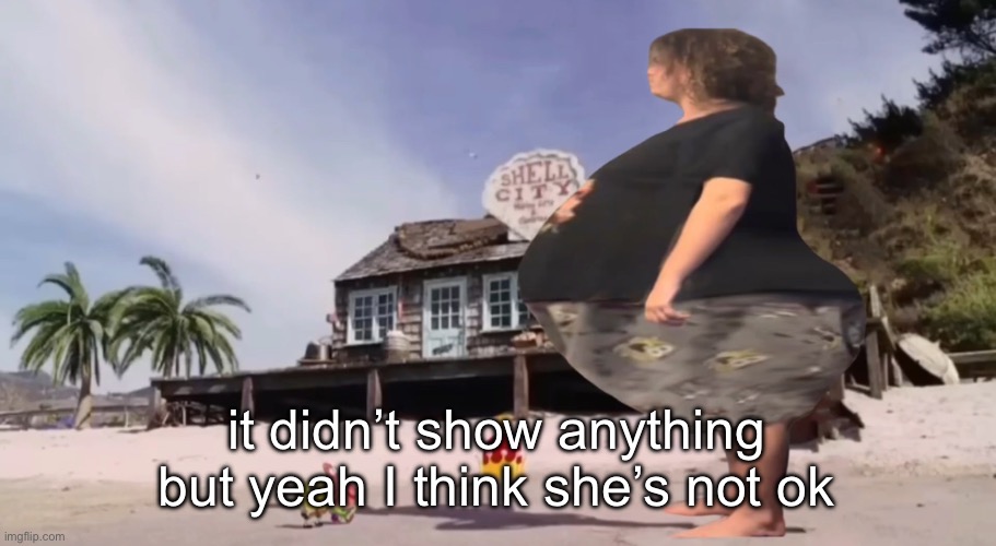 see last post for reference | it didn’t show anything but yeah I think she’s not ok | image tagged in david hasselhoff got fat god damn | made w/ Imgflip meme maker