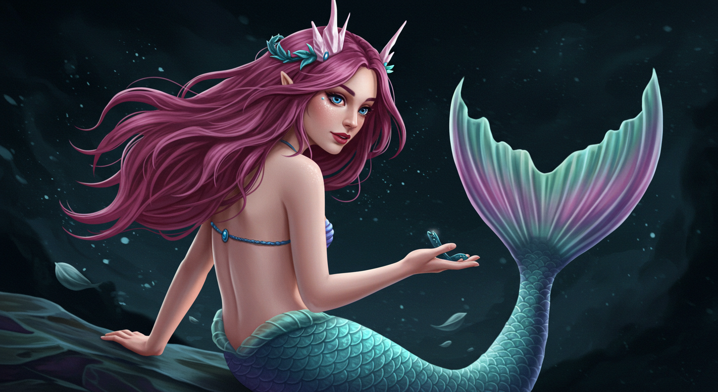pink mermaid Blank Meme Template