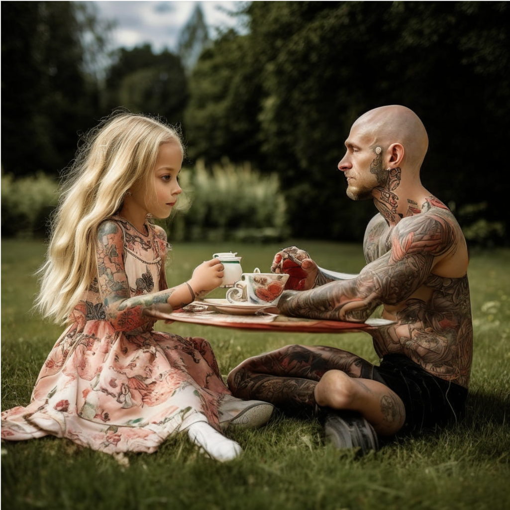 contrast persons tea party Blank Meme Template