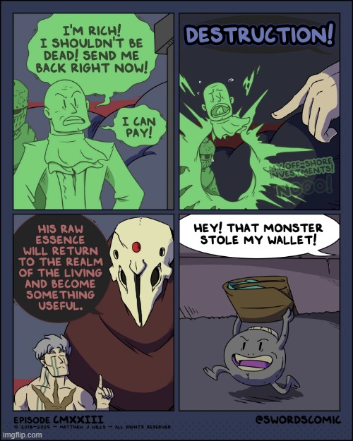 image tagged in swords,ghost,rich,pommel,goblin,wallet | made w/ Imgflip meme maker