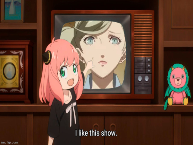 anya likes anna from persona 5 | image tagged in anime,persona 5,spy x family,anya likes that show,crossover memes,ann | made w/ Imgflip meme maker