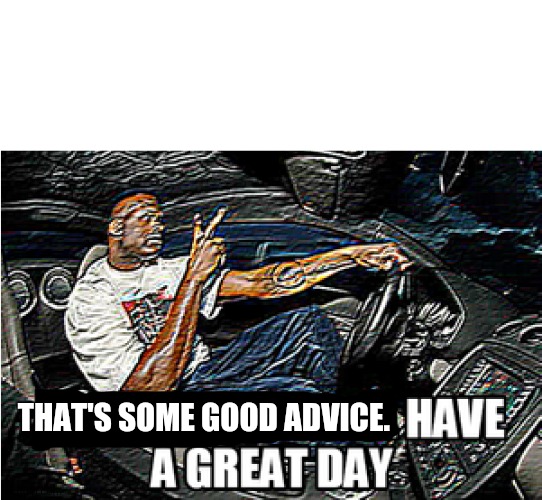 UNDERSTANDABLE, HAVE A GREAT DAY | THAT'S SOME GOOD ADVICE. | image tagged in understandable have a great day | made w/ Imgflip meme maker