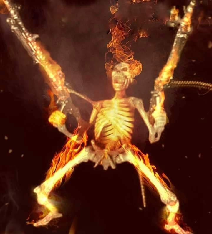 Dualwield Skeleton Blank Meme Template