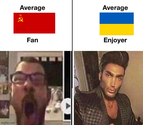 Average Fan vs. Average Enjoyer | image tagged in average fan vs average enjoyer,ukraine,ussr,soviet union | made w/ Imgflip meme maker