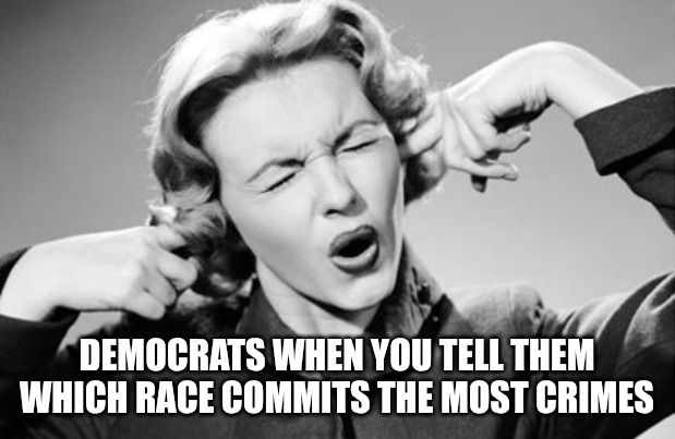 Facts get them angry. | DEMOCRATS WHEN YOU TELL THEM WHICH RACE COMMITS THE MOST CRIMES | image tagged in if i ignore the truth it will go away,democrats,truth,statistics | made w/ Imgflip meme maker