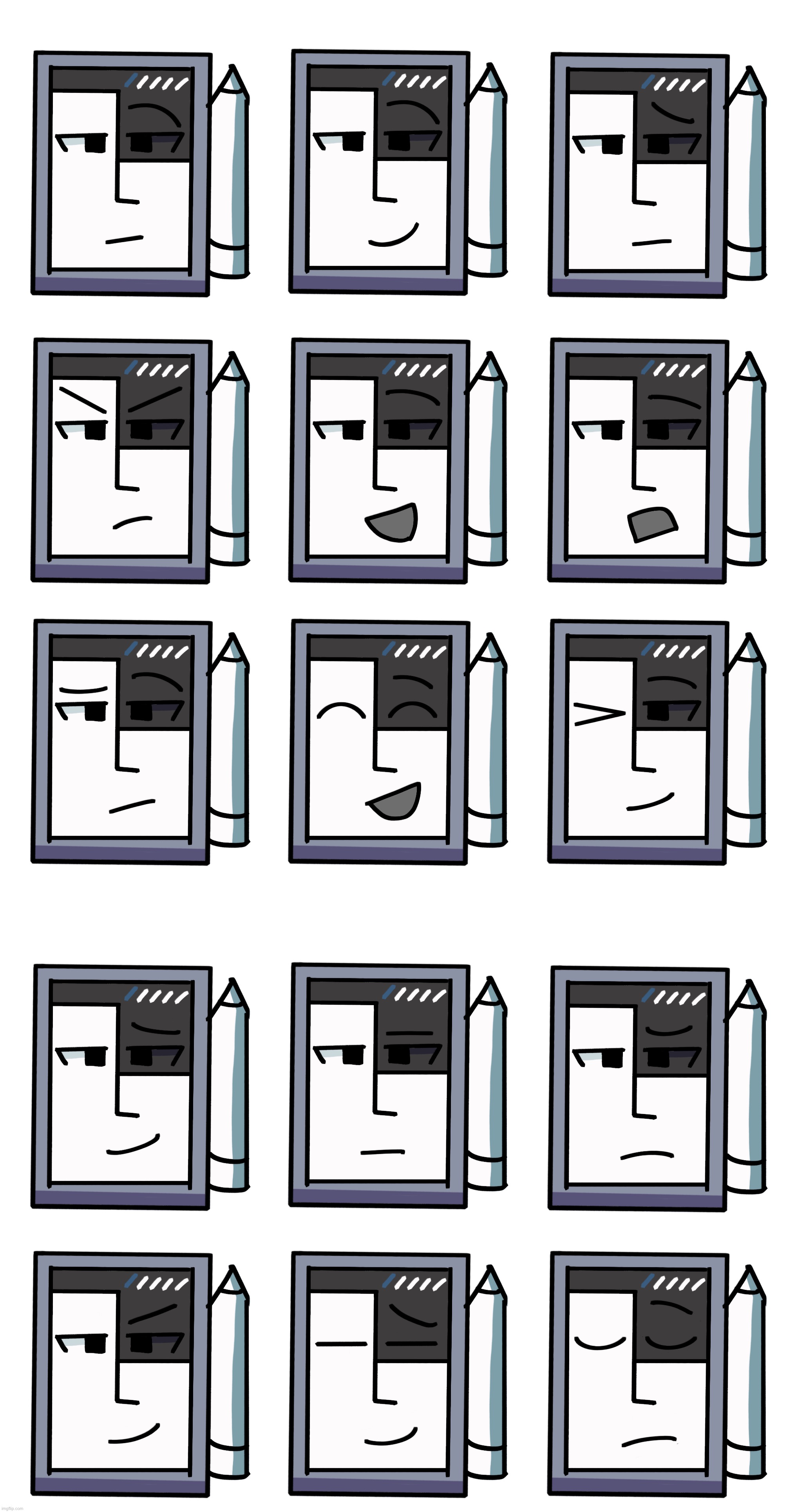 Professor Procreate expression sheet | made w/ Imgflip meme maker