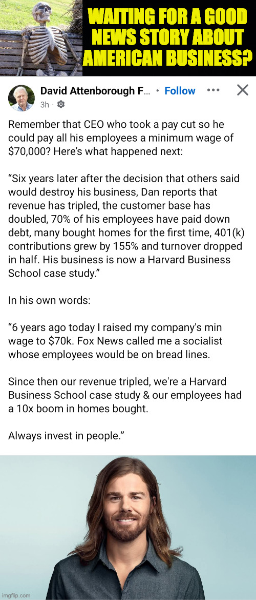 Chime in if you want to support President AOC's new world order. | WAITING FOR A GOOD
NEWS STORY ABOUT
AMERICAN BUSINESS? | image tagged in memes,business,president aoc | made w/ Imgflip meme maker