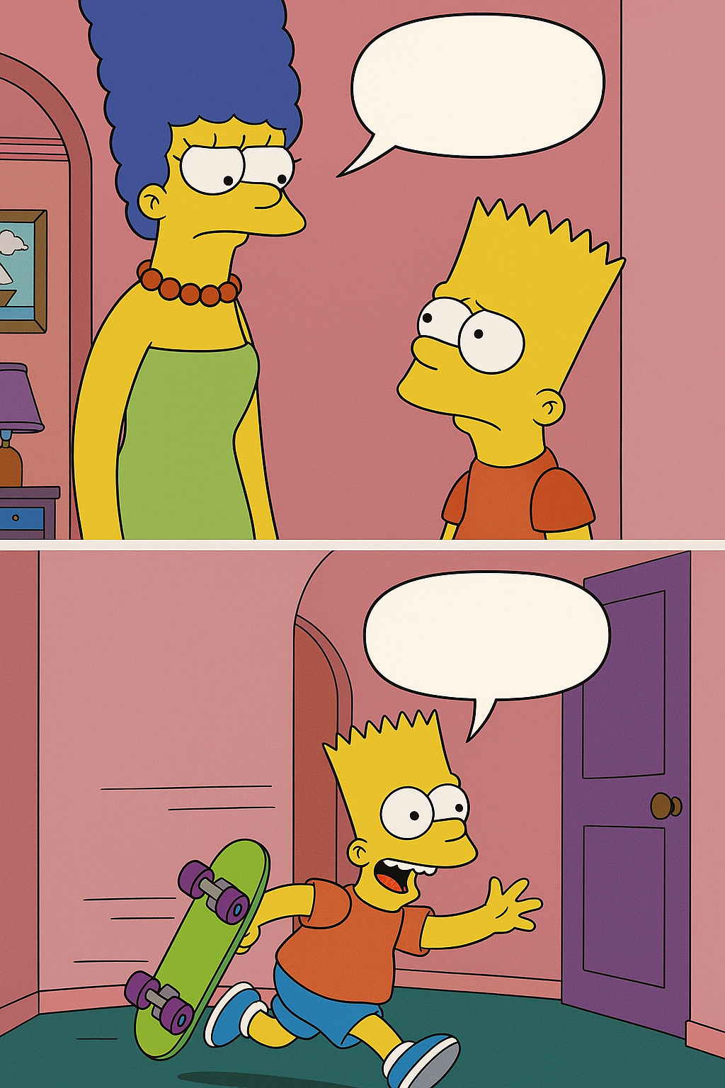 Bart Simpson excited to jump off the roof Blank Meme Template