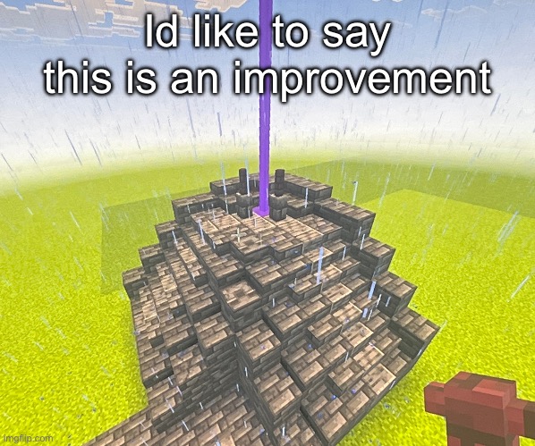Id like to say this is an improvement | made w/ Imgflip meme maker