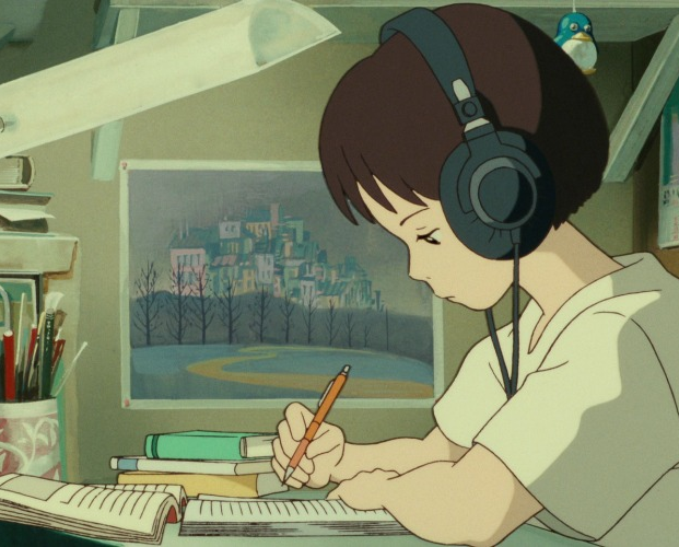 High Quality whisper of the heart lofi girl Blank Meme Template